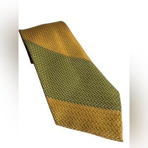 Vintage 70s Men's Wide Tie Green & Gold